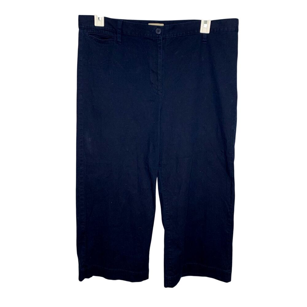 Loft Outlet Wide Leg Navy Cropped Pants Women's 16